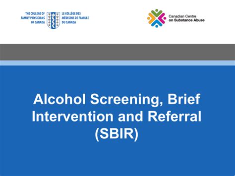 Alcohol Screening Brief Intervention And Referral Sbir