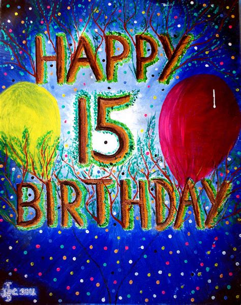 Happy 15th Birthday Painting by Ted Jec