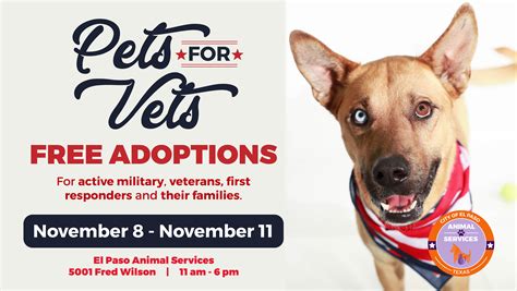 Don't miss what's happening in your neighborhood. Press Release: Free Adoptions for Veterans, Active Military, First Responders and Families - El ...