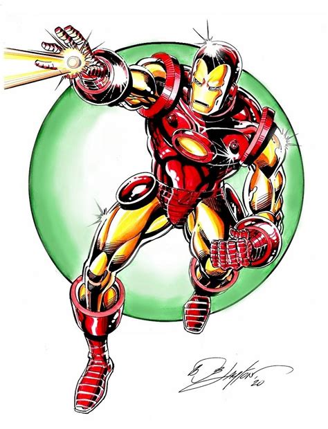 9 X 12 Classic Iron Man In Color In Bob Laytons Bob Layton