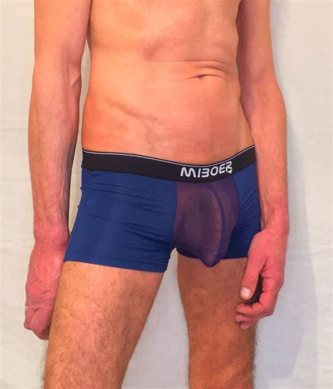 Mens Boxer Briefs With See Through Front Pouch Black Or Navy Etsy