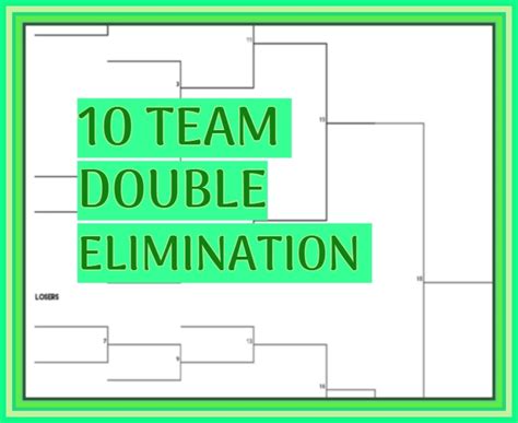 10 Team Double Elimination Tournament Bracket Template