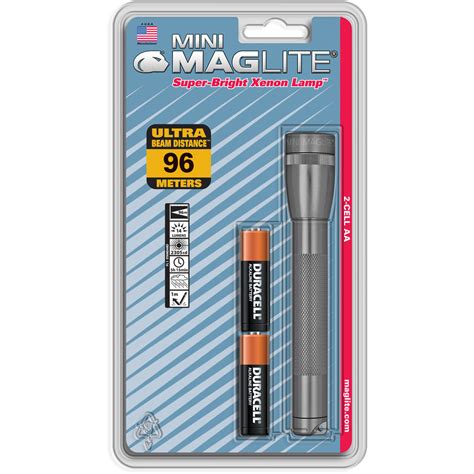 Maglite Mini Maglite 2 Cell Aa Flashlight Gray M2a096 Bandh