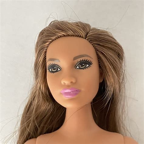 Mavin Barbie Fashionista Hybrid Doll Tan Light Brown Hair Curvy Body Nude Aa Latina