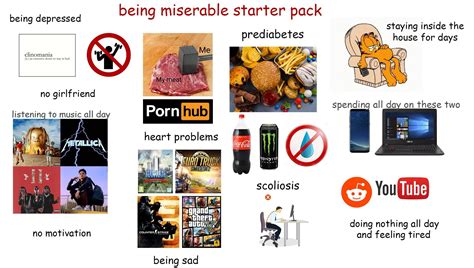 Being Miserable Starter Pack R Starterpacks Starter Packs Know