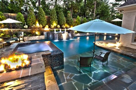 Outdoor living with blue seating. Design your outdoor living space: pool adjacent - Tipton ...