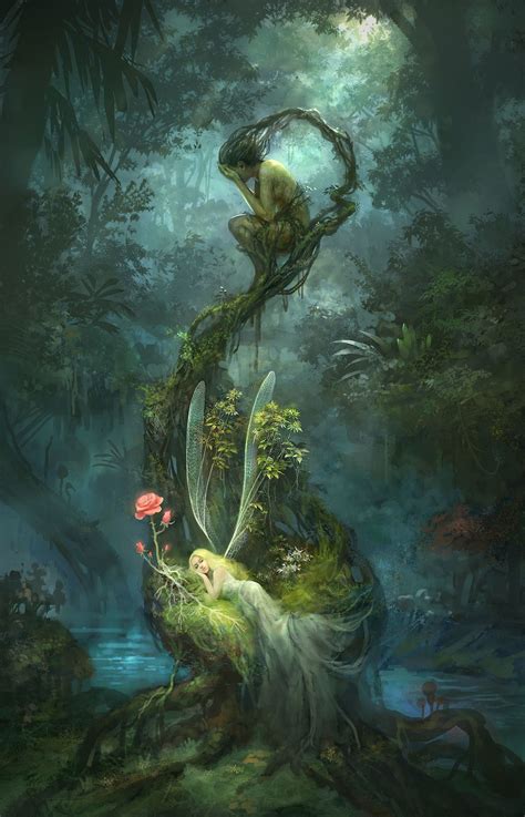 Megarah Moon ““fairy Of The Forest” By Bohyeon Min ” Fairytale Art