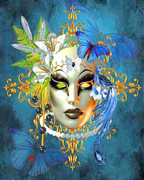 Female Venetian Mask Paint By Numbers Numeral Paint Kit