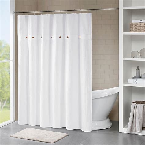 Madison Park Finley Shower Curtain Bed Bath And Beyond Waffle Weave