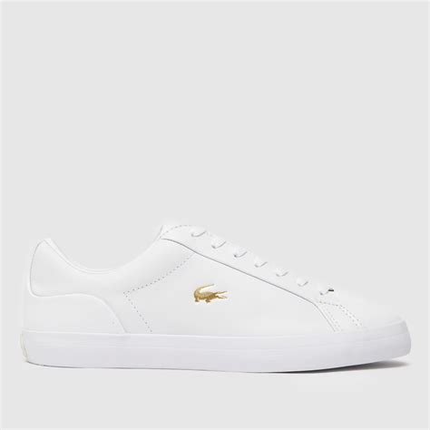 Lacoste White And Gold Lerond Trainers Shoefreak