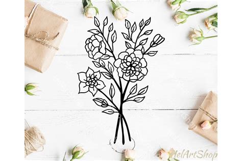 Free Wild Flower Bouquet Svg Svg Png Eps Dxf File