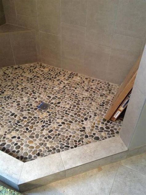 Love my new bathroom floor tile! 26 nice pictures and ideas of pebble bath tiles