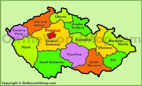 Administrative Map Of Czech Republic Ontheworldmap