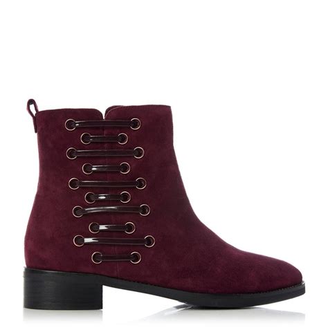 Chrelis Burgundy Suede Boots From Moda In Pelle Uk