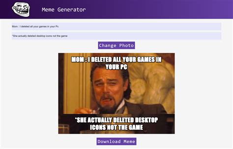 A Meme Generator Website Where You Can Change And Customize Images To