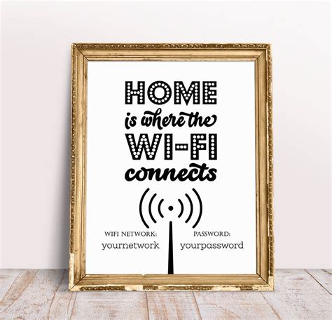 A Poster With The Words Home Is Where The Wi Fi Connects