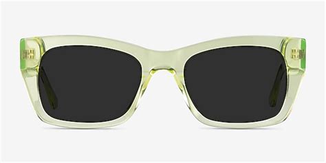 Because Rectangle Clear Yellow Frame Sunglasses For Women Eyebuydirect
