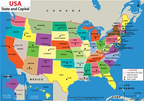 Us States And Capitals Map Usa Maps Pinterest 50 States