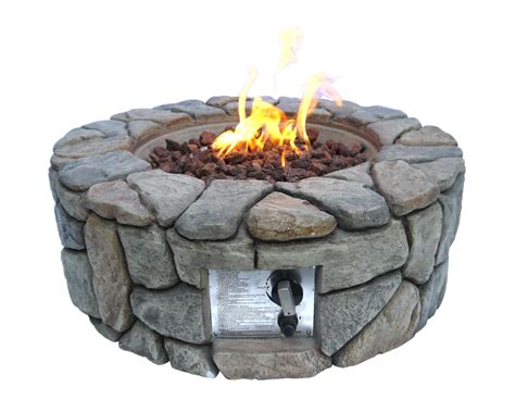Peaktop Outdoor Stone Propane Gas Fire Pit