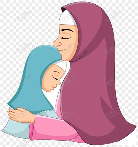 Gambar Vektor Keluarga Ibu Dan Anak Muslim Png Unduh Gratis Lovepik