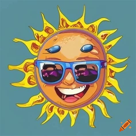 Sunny Character With Sunglasses And A Big Smile