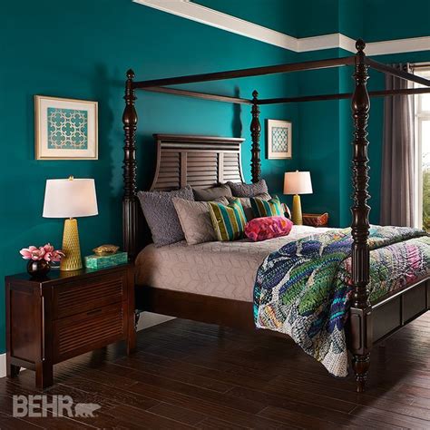 Teal Wall Bedroom With Dark Furniture Yahoo Image Search Results