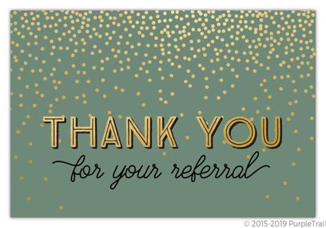 Faux Gold Confetti Referral Thank You Postcard Business Thank You Cards