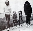 John Lennon, his son Julian, wife Yoko Ono and her daughter, Kyoko, in the village of Durness ...