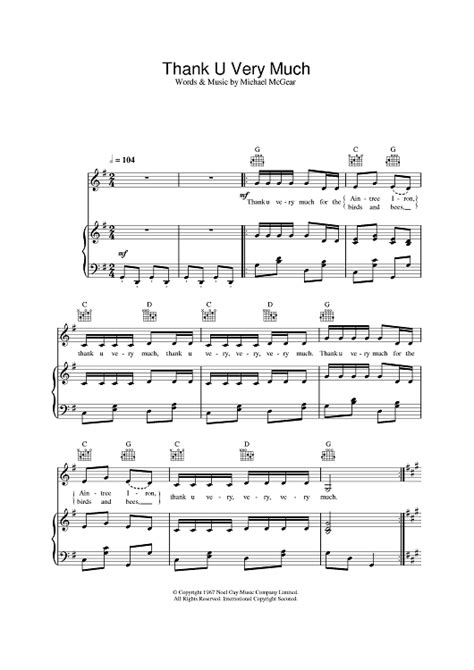 Thank U Very Much Sheet Music By The Scaffold For Pianovocalchords