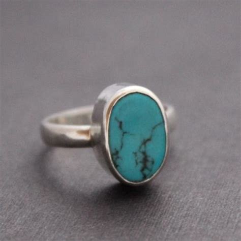 Buy Sterling Silver Turquoise Ring Gemstone Ring Artisan Silver