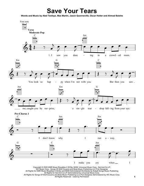 The Weeknd Save Your Tears Sheet Music Notes Download Pdf Score