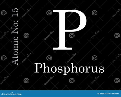 Phosphorus Chemical Element Symbol And Atomic Number Stock Illustration