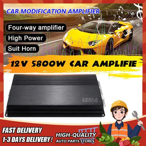 Cod 5800w 12v 4 Channel Car Amplifier Subwoofer High Power Car Audio