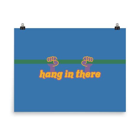 Hang In There Encouragement Quotes Motivational Vintage Etsy