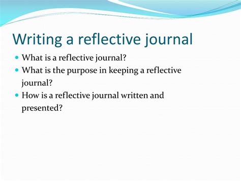 Ppt Reflective Writing Powerpoint Presentation Free Download Id738899