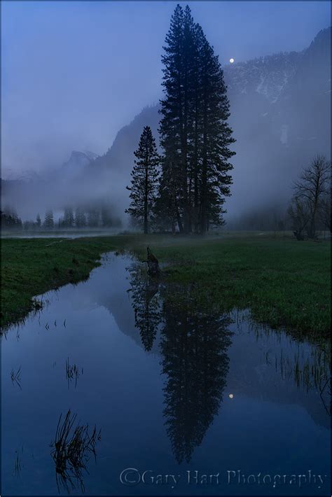 Moonrise Reflection Leidig Meadow Yosemite Landscape And Rural Photos
