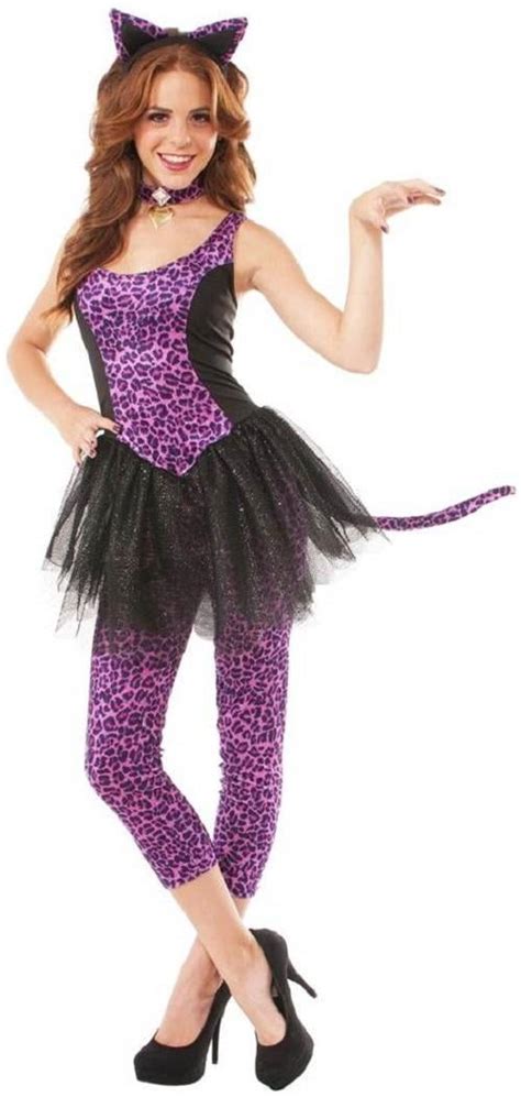 Leopard Kitty Wild Cat Purple Animal Fancy Dress Up Halloween Sexy