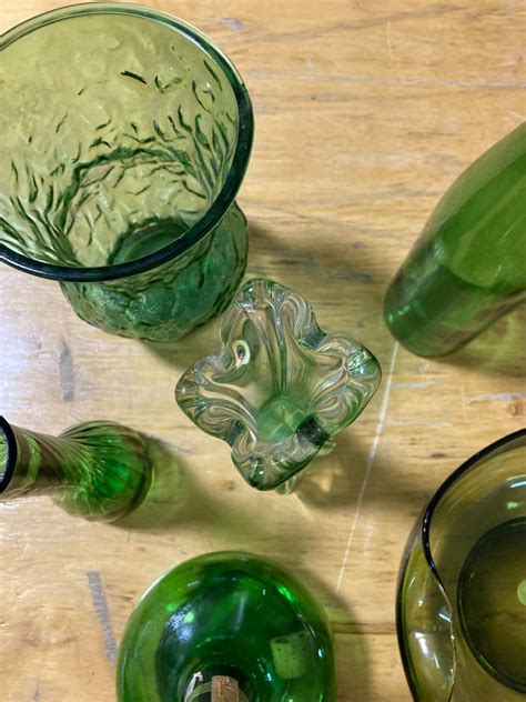 6 piece green glassware schmalz auctions