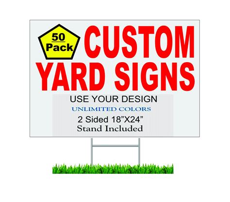 Custom Yard Signs 50pack Size 18x24 Printed Full Color 2 Sided Etsy