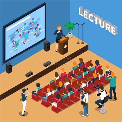 Isometric Lecture Hall Stock Vector Illustration Of College 222522022