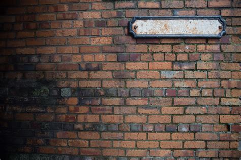 Brick Wall With Blank Sign Free Stock Photo Public Domain Pictures