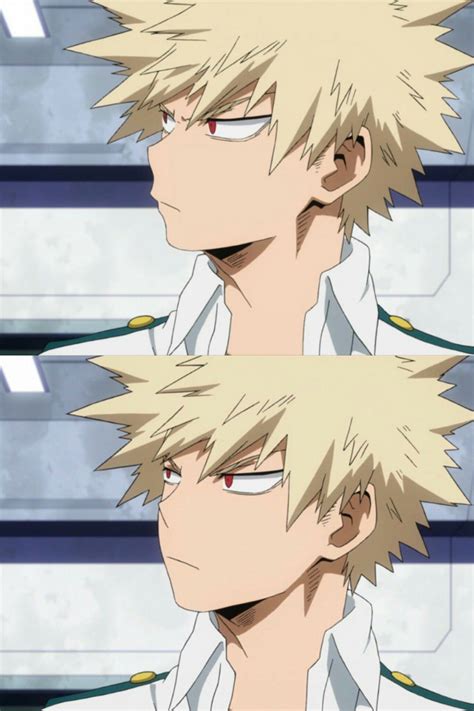 Two Anime Characters With Blonde Hair And Red Eyes Looking At Something
