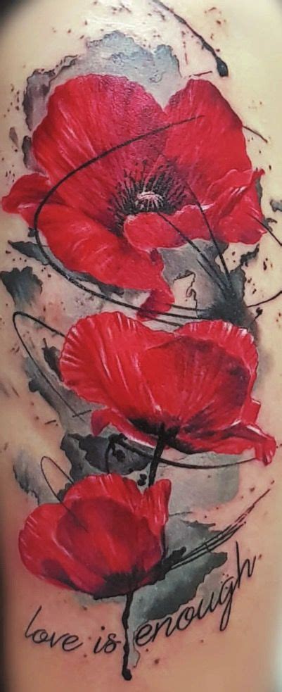 Watercolor Poppy Tattoo Poppy Flower Tattoo Poppies Tattoo Flower