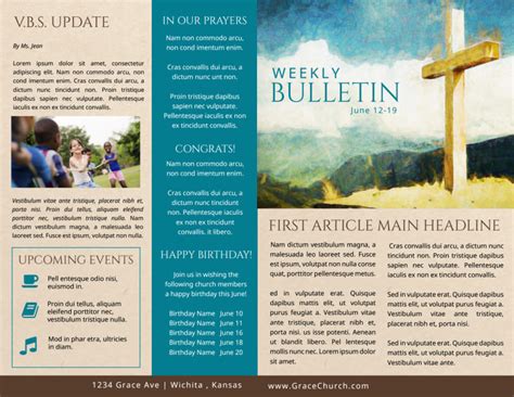 Classic Church Bulletin Template Mycreativeshop