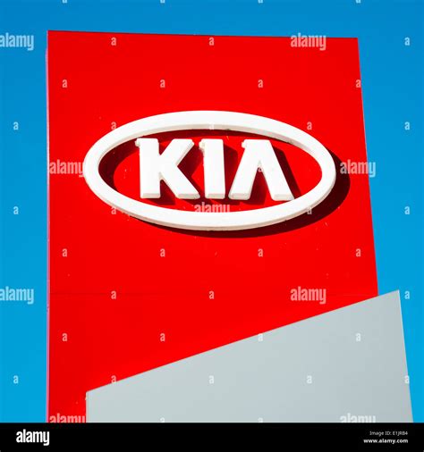 Kia Motors Sign At A Car Dealership Uk Stock Photo Alamy