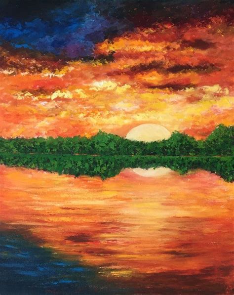 Sunrise Oil Paintingoriginal Sunrise Landscape Etsy Canada Sunrise