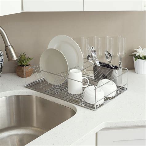 This is not like your standard stainless steel dish rack. Rebrilliant Wicklund Stainless Steel Countertop Dish Rack ...