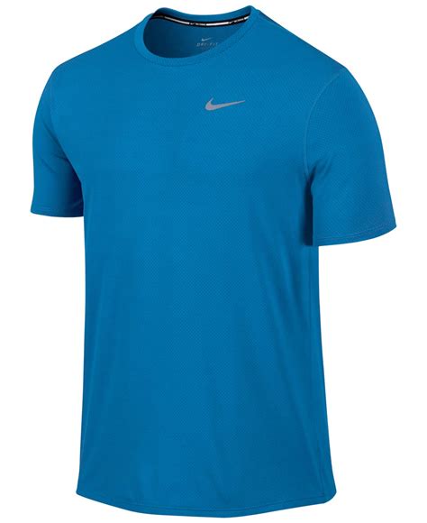 Nike Mens Contour Dri Fit Running Shirt In Blue For Men Lyst