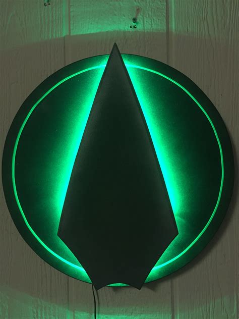 Green Arrow Logo Illuminated Wall Display Green Arrow Green Arrow