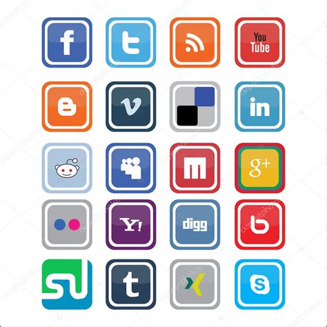 Vector Social Media Icons 3 — Stock Vector © Karlos1991 10377996